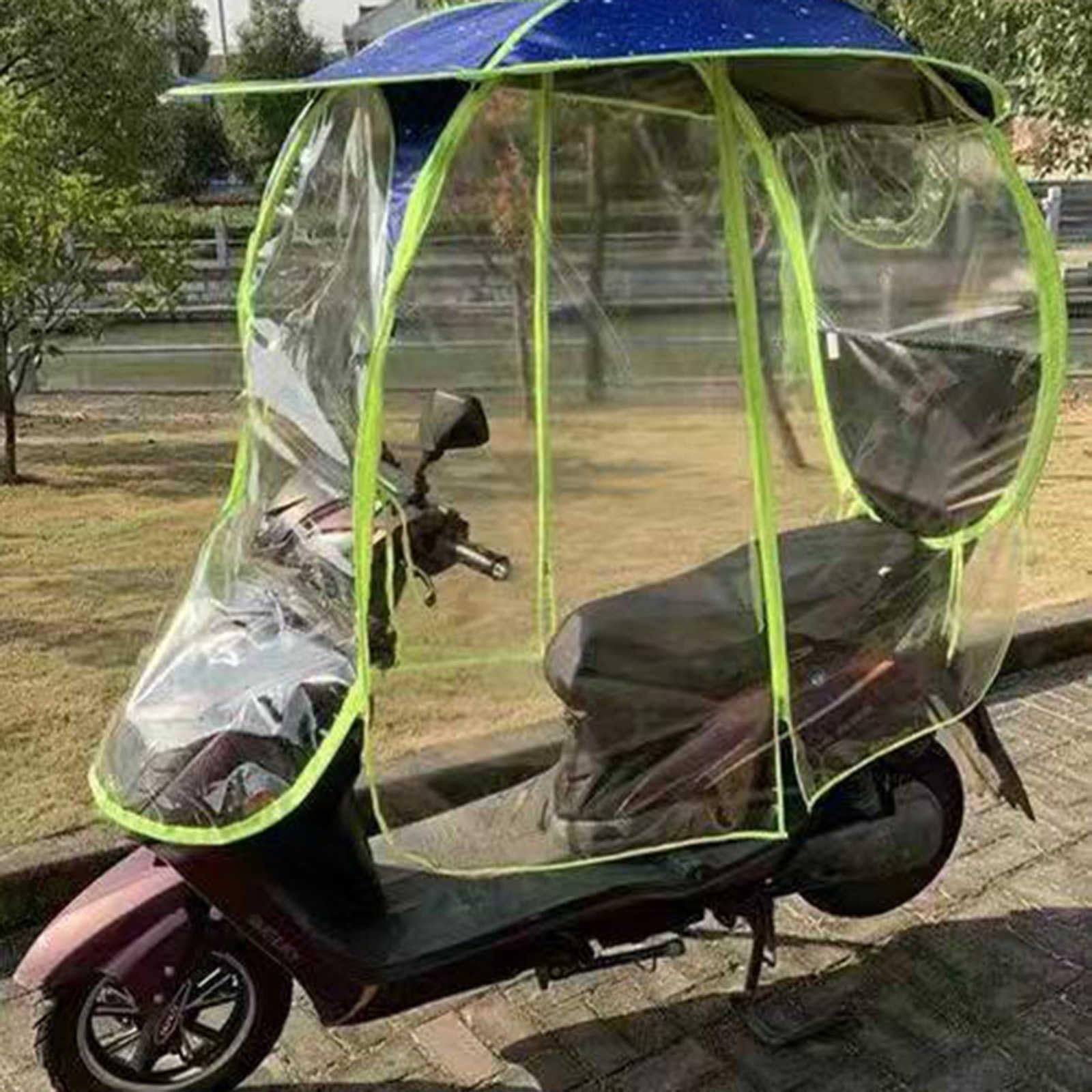 Toldo para paraguas de moto, totalmente cerrado, impermeable, plegable, para scooters de movilidad, ajuste universal