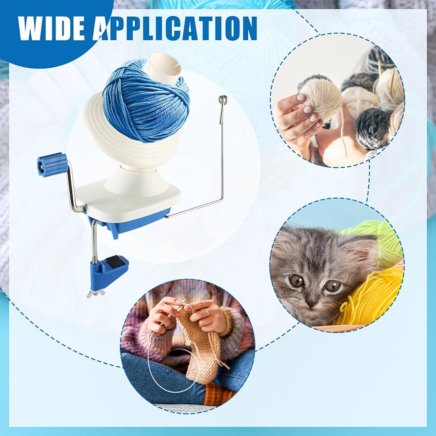 MAOPINER Hand-Crank Yarn Winder - Pink Knitting Helper For Neat Yarn Cakes