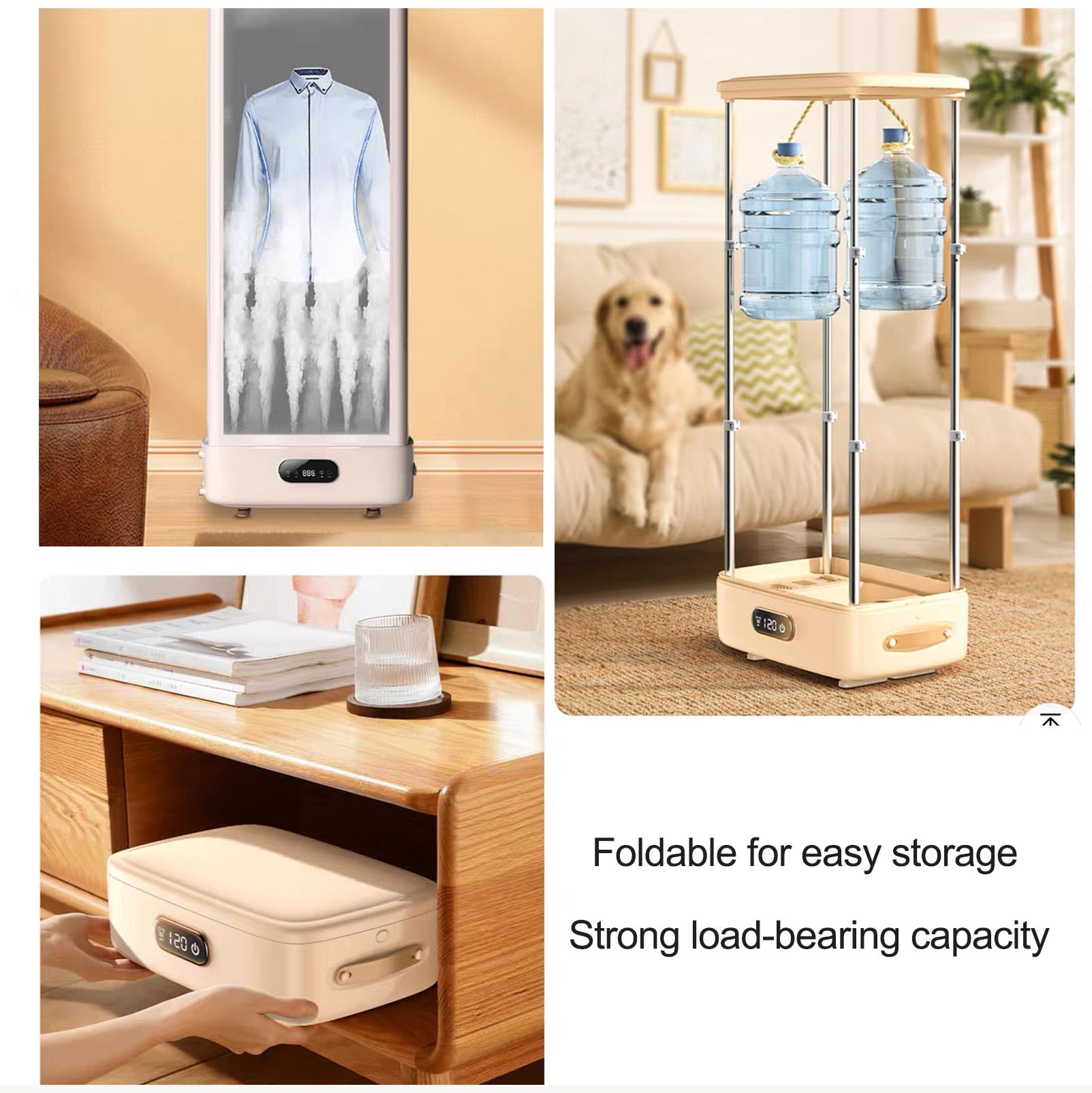 Asciugatrice elettrica portatile asciugatrice slim stendino di stenditura Design Pieghevole e Salvaspazio Facile da montare e spostare Capacità di Carico di 8 kg, per Appartamento e Casa