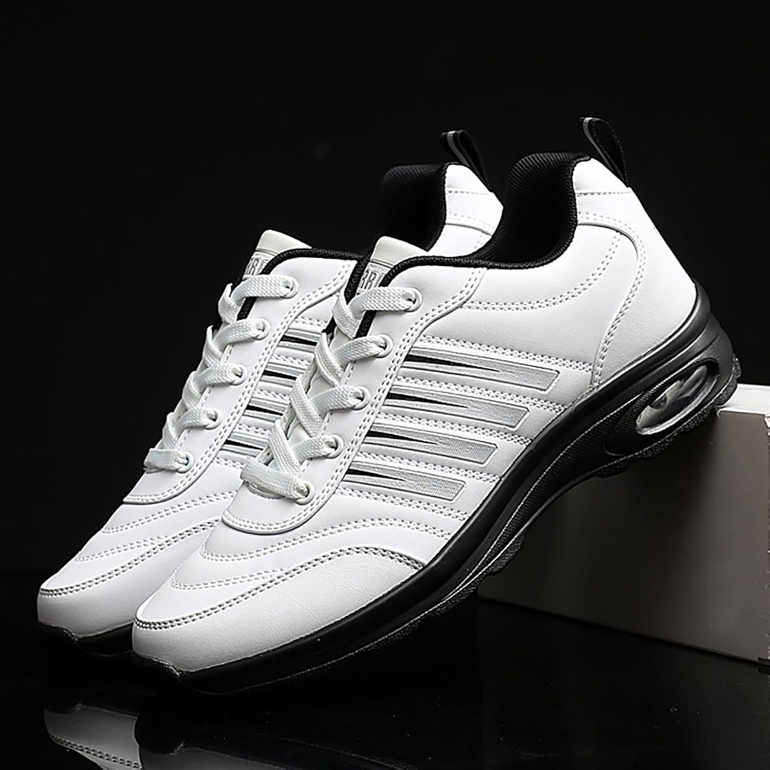 ゴルフシューズ メンズ スパイク練習用 レザースニーカー 防水 厚底 幅広い用途 ジョギング ウォーキング ランニング トレッキング