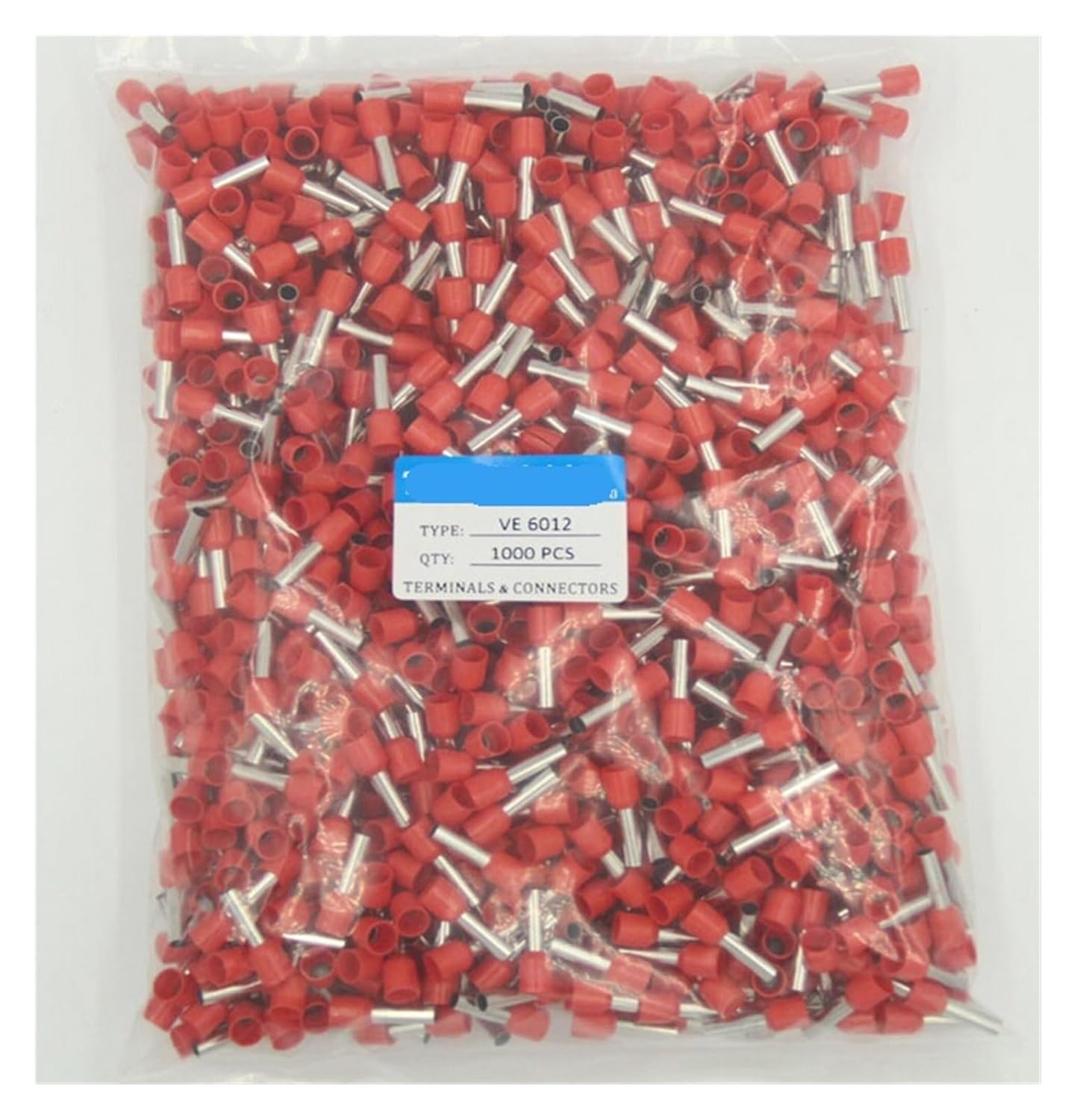 BQLOPOIQWZ E6012 ブーツレースフェルール圧着端子 6.0mm AWG12 12mm長さ ピン端子 電気