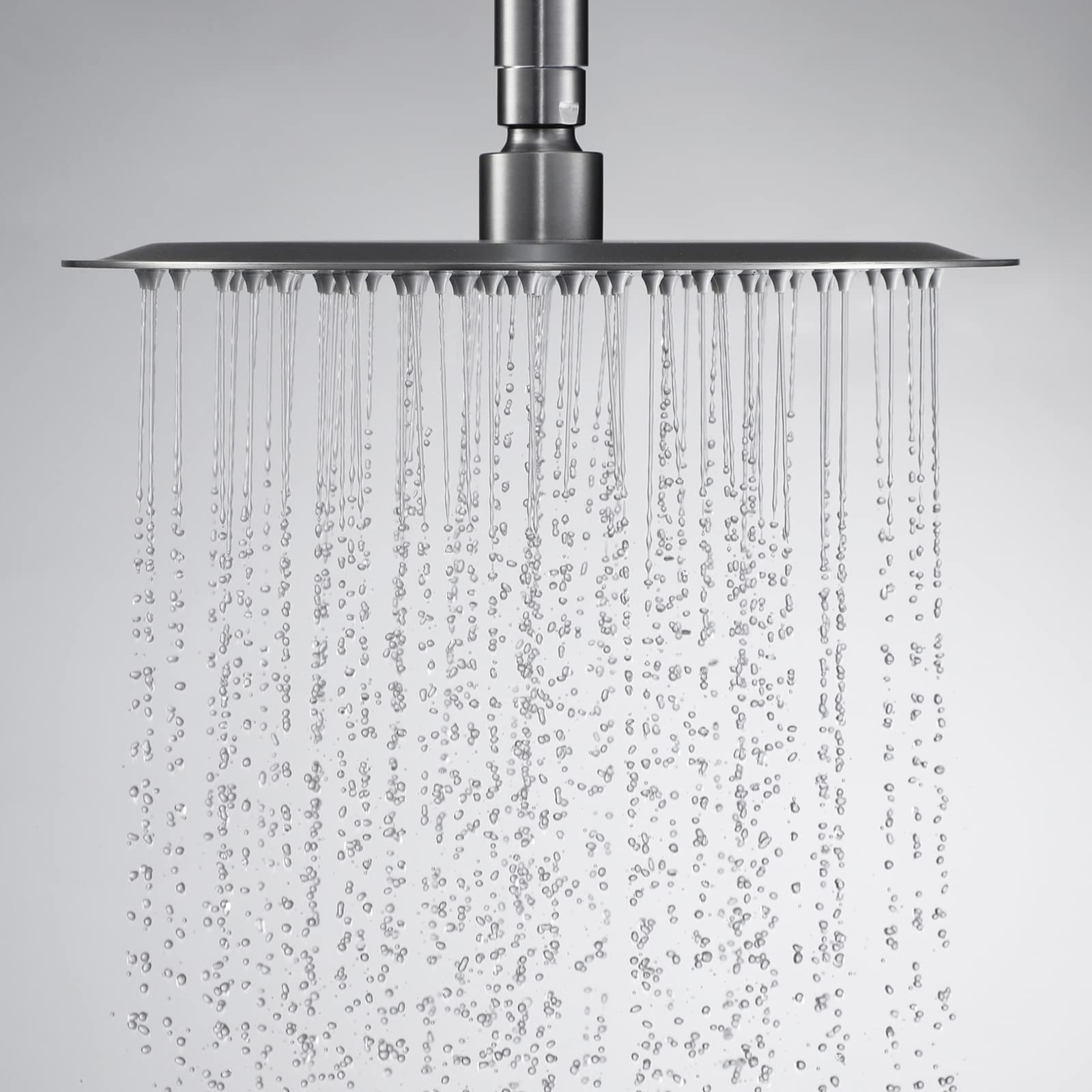 Alcachofa de Ducha de Alta Presión - Cabezal de Ducha Lluvia de 40 cm Hecho de Acero Inoxidable 304, Alcachofa de Ducha de Lluvia Ultrafina para Baño, Alcachofa de Ducha Fija (Gris)