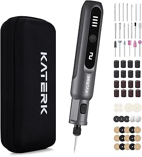 Katerk Mini Cordless Rotary Tool, 5-Speed Rotary Tool Kit, 5000-20000RPM & 70 Accessories, Multi-Purpose 3.7V Power Rotary Tool for Sanding, Engraving, Polishing, Drilling, DIY Crafts, 3D Printing