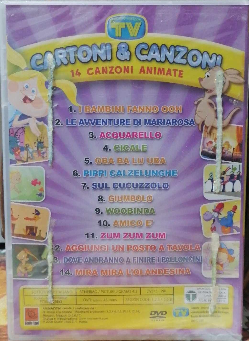 TeknoFilm - DVD – CARTONI & CANZONI - 14 CANZONI ANIMATE (Colore Viola) - 2009 TV SORRISI E CANZONI