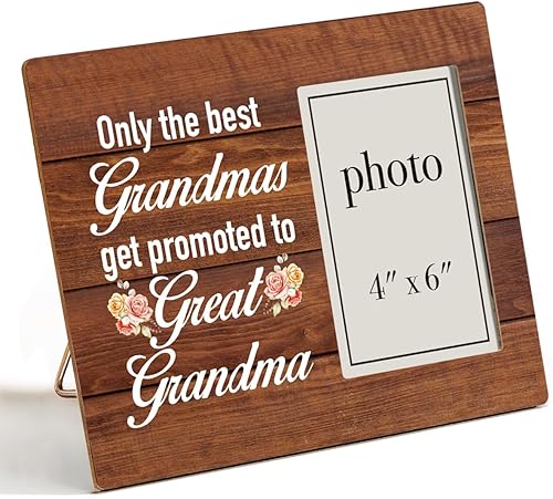 Regalos para la abuela, regalos para la abuela de parte de nieto, regalo de anuncio de embarazo de la bisabuela, marco de madera para mesa o pared