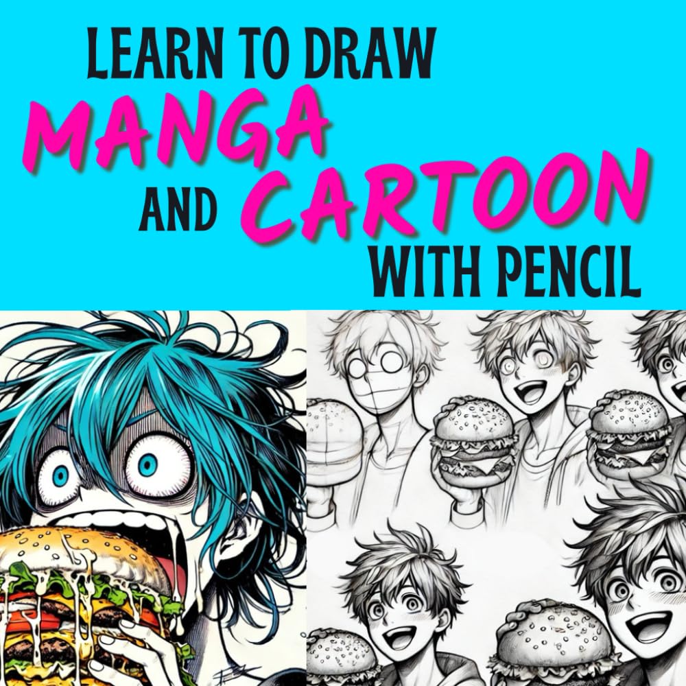 Learn to draw Manga and Cartoon with Pencil: Step-by-step techniques and sketches to master the art of manga and cartoon drawing, perfect for beginners, all levels