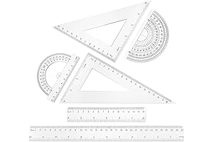 Indispensable 6-Piece Triangle Measuring Tool Set for Classroom and Office Precision