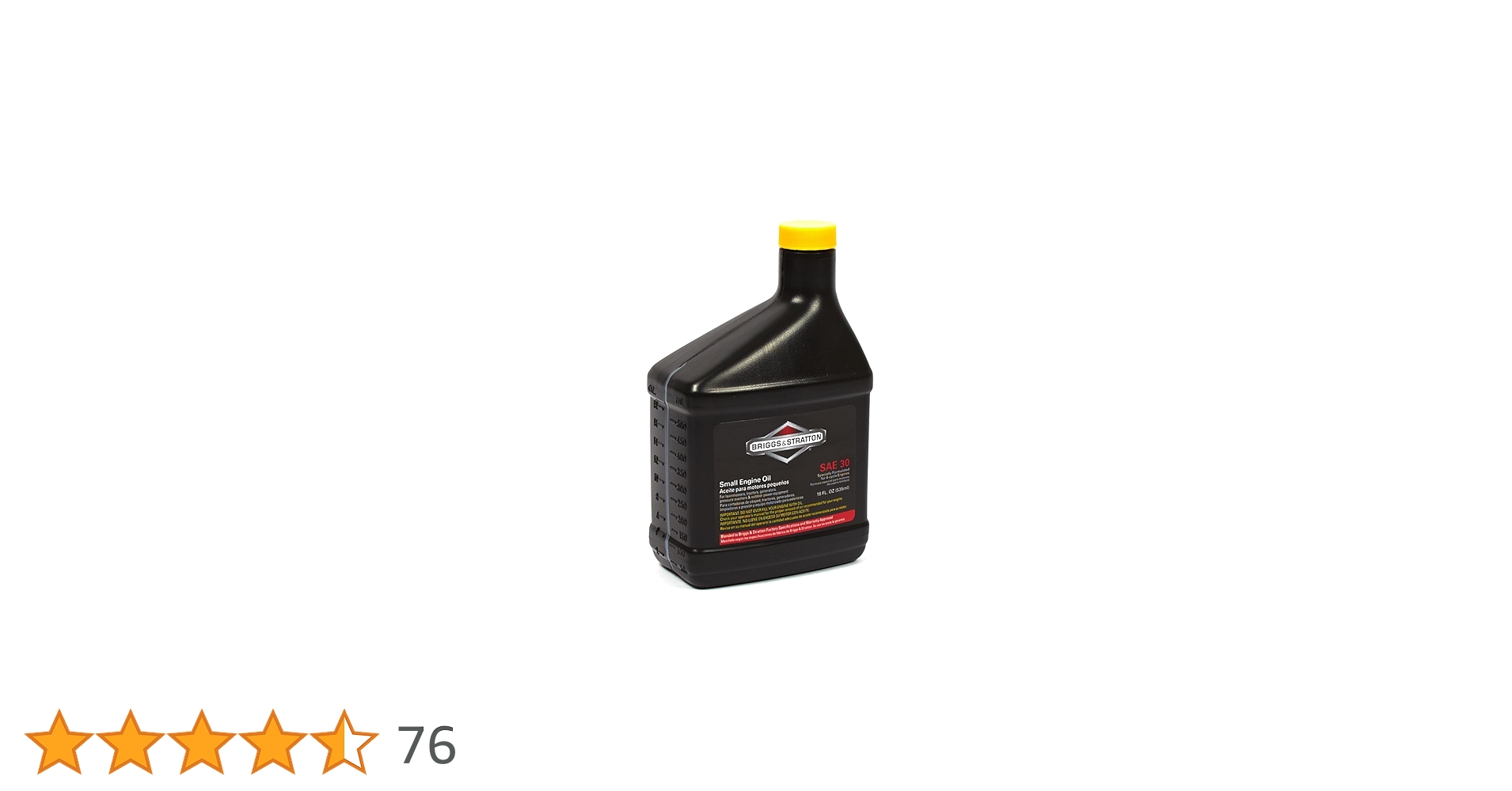 Briggs & Stratton 30W Engine Oil, 18-Oz. High-quality SAE30 oil.