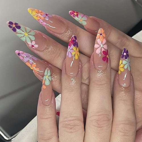 24 Pcs Nude Pink Press on Nails Long Stiletto With