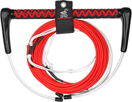 Airhead Dyneema Wakeboard Rope and Handle, No Stretch Tow Rope with EVA Grip, Multi Section Water Ski Wakeboarding Line for Boat Towables, 1,700 lb Break Strength, Up to 75 ft