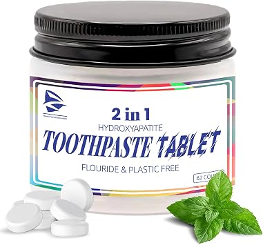 Toothpaste Tablets, Hydroxyapatite Chewable Toothpaste Tablets, Travel Mouthwash for Deep Cleaning, Fresh Breath, Enamel-Safe, Fluoride & Plastic Free 1