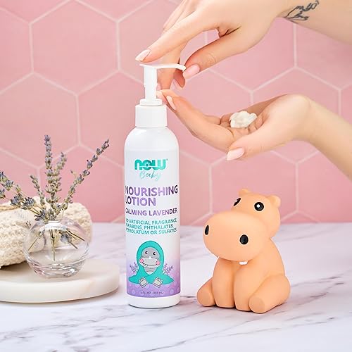 Miniatura 4 de NOW Baby, Loción nutritiva, lavanda calmante, sin parabenos, 8 onzas líquidas