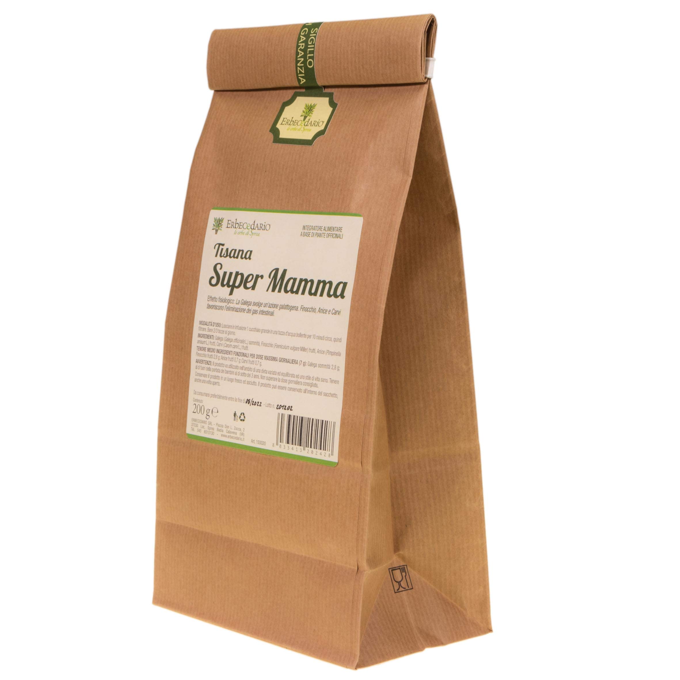 Tisana super Mamma con galega e finocchio 200g, allevia coliche e gonfiore | Tisana allattamento naturale favorisce la produzione di latte materno, idea regalo mamma - Made in Italy