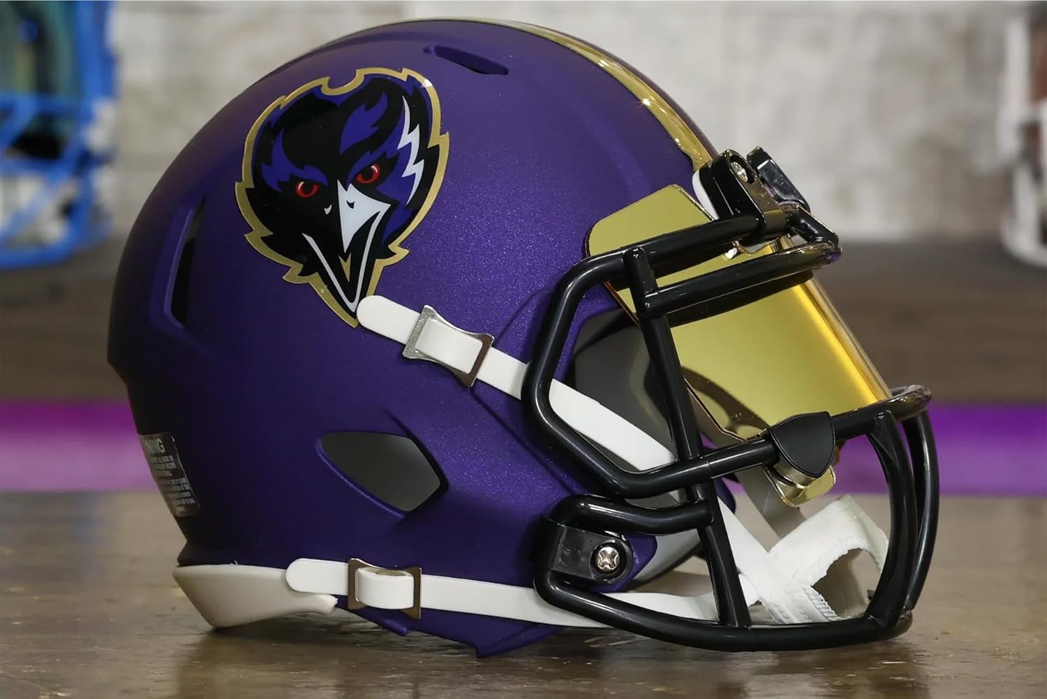 Baltimore Collectible Speed Mini Helmet - GG Special Edition - with Free USA Flag Decal - Perfect for Sports Fans and Collectors - Green Gridiron