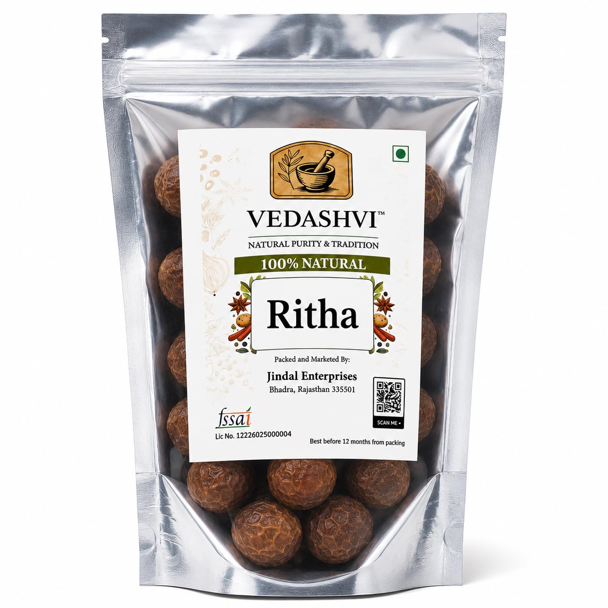 Reetha (Soapnut) Whole 1000g | Natural Soap Nuts for Hair Wash & DIY Cleanser | Premium Quality | Hygienically Packed-image-0