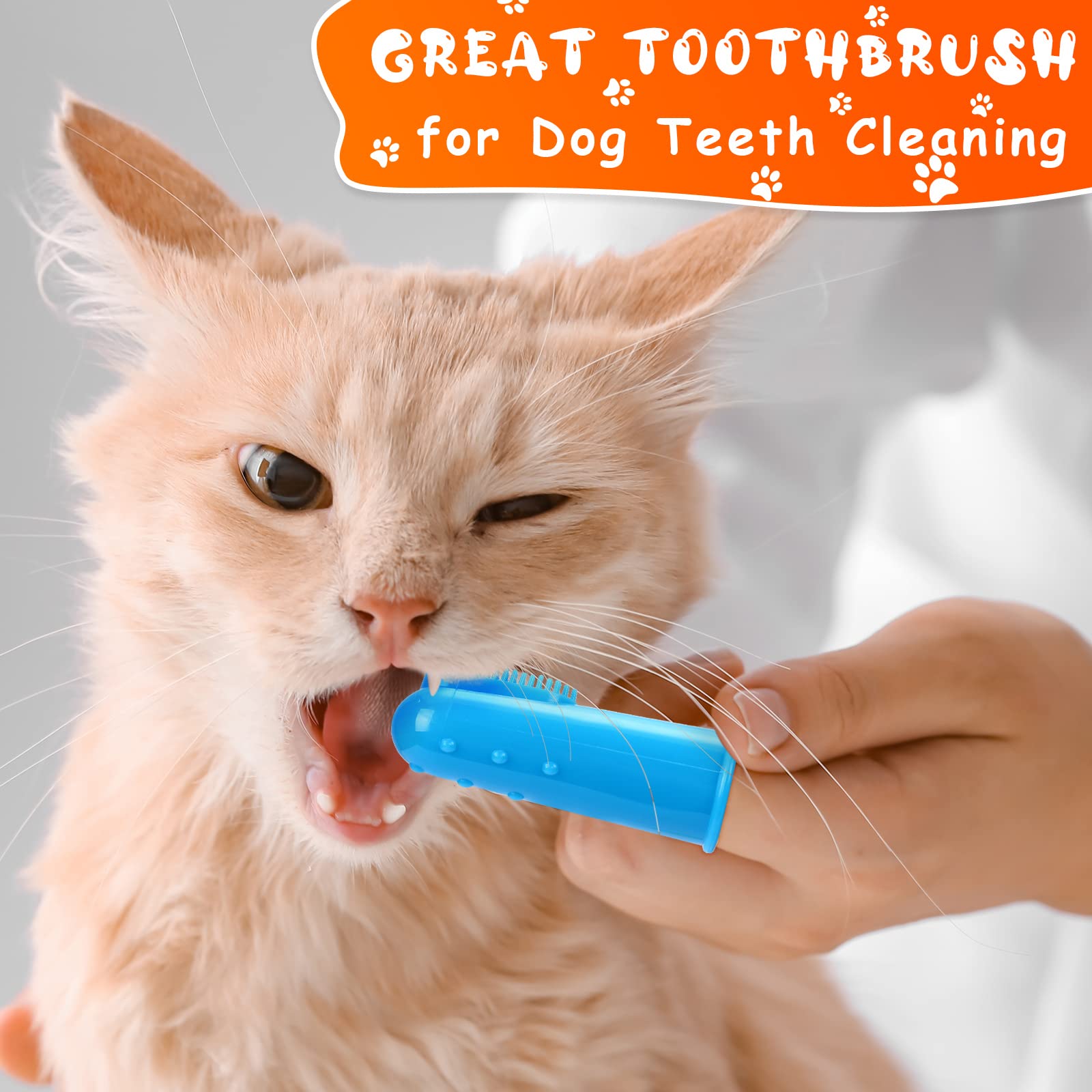 Paquete de 80 cepillos de dientes para perro, cepillo de dientes para dedos para mascotas, fácil limpieza de dientes, cepillo de dientes de perro, cuidado bucal, cepillo dental para mascotas, fundas