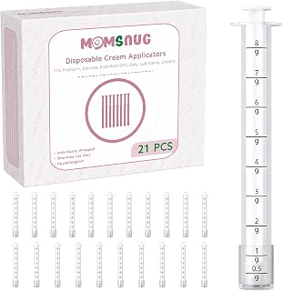 Disposable Vaginal Cream Applicators 21 Pack, Applicators for Vag Cream with Individually Wrapped Dosage Markings, Disposable Applicator Fits Most Lubricants Gels Pills Tablet Suppositories (Medium)