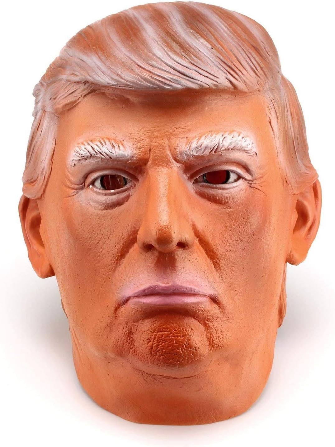Donald Trump LATEX Mask, The Most Realistic & Best Look-alike, Plus Free USA Flag Bumper Sticker. Full-head Adult Size Orange (Suntanned)