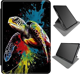 360 Degree Rotating Case for Fire HD 10 Tablet 10.1"9th/7th/5th Generation,2019/2017/2015 Release, Multi-Angle Viewing Stand Case with Auto Wake/Sleep, Color Turtle
