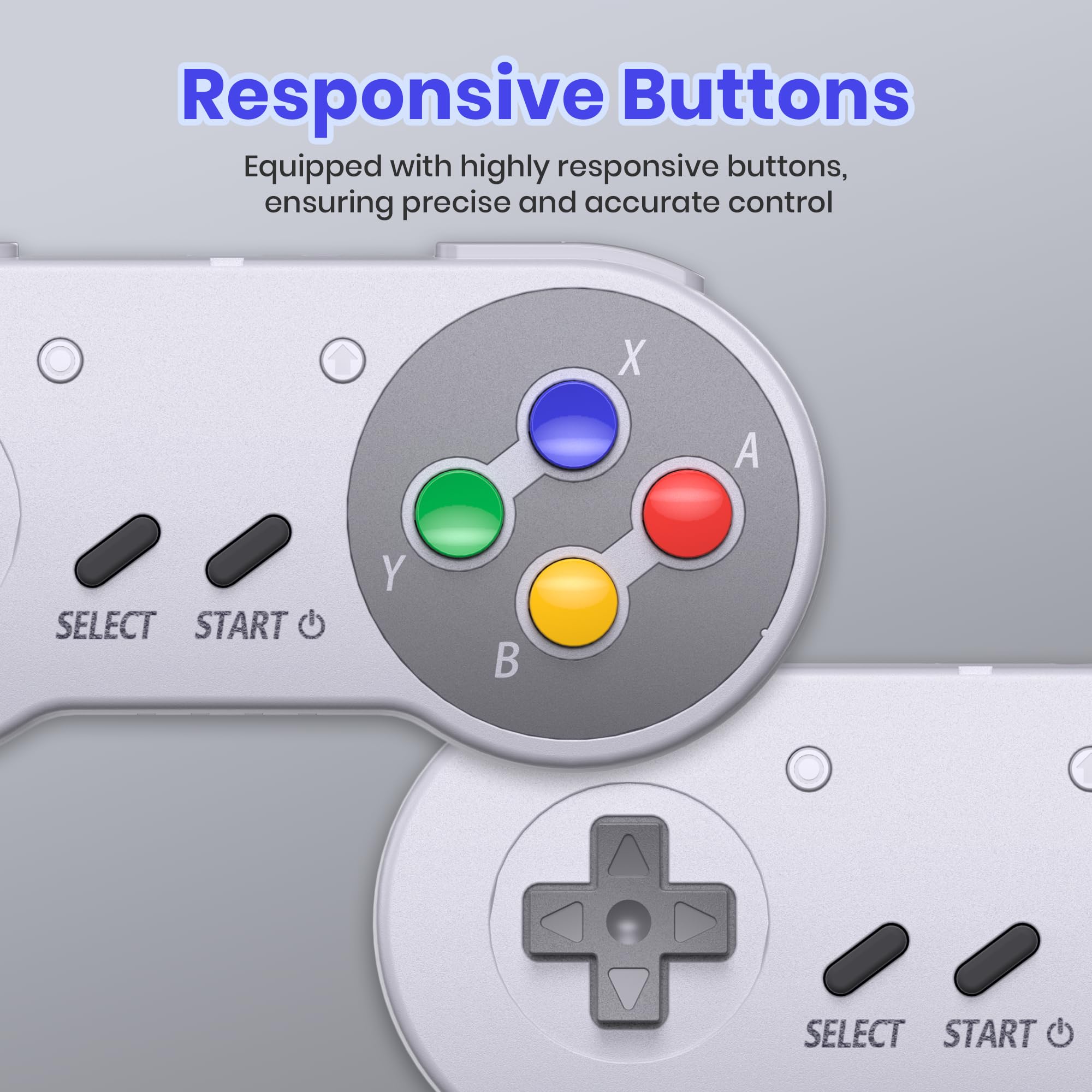 miadore 2 PCS Controller wireless SNES per console Switch 1/2/OLED/Lite | Controller per PC con ricevitore USB da 2,4 GHz, Plug & Play, Compatibile con Windows PC,Android,MAC OS,Raspberry PI,Steam