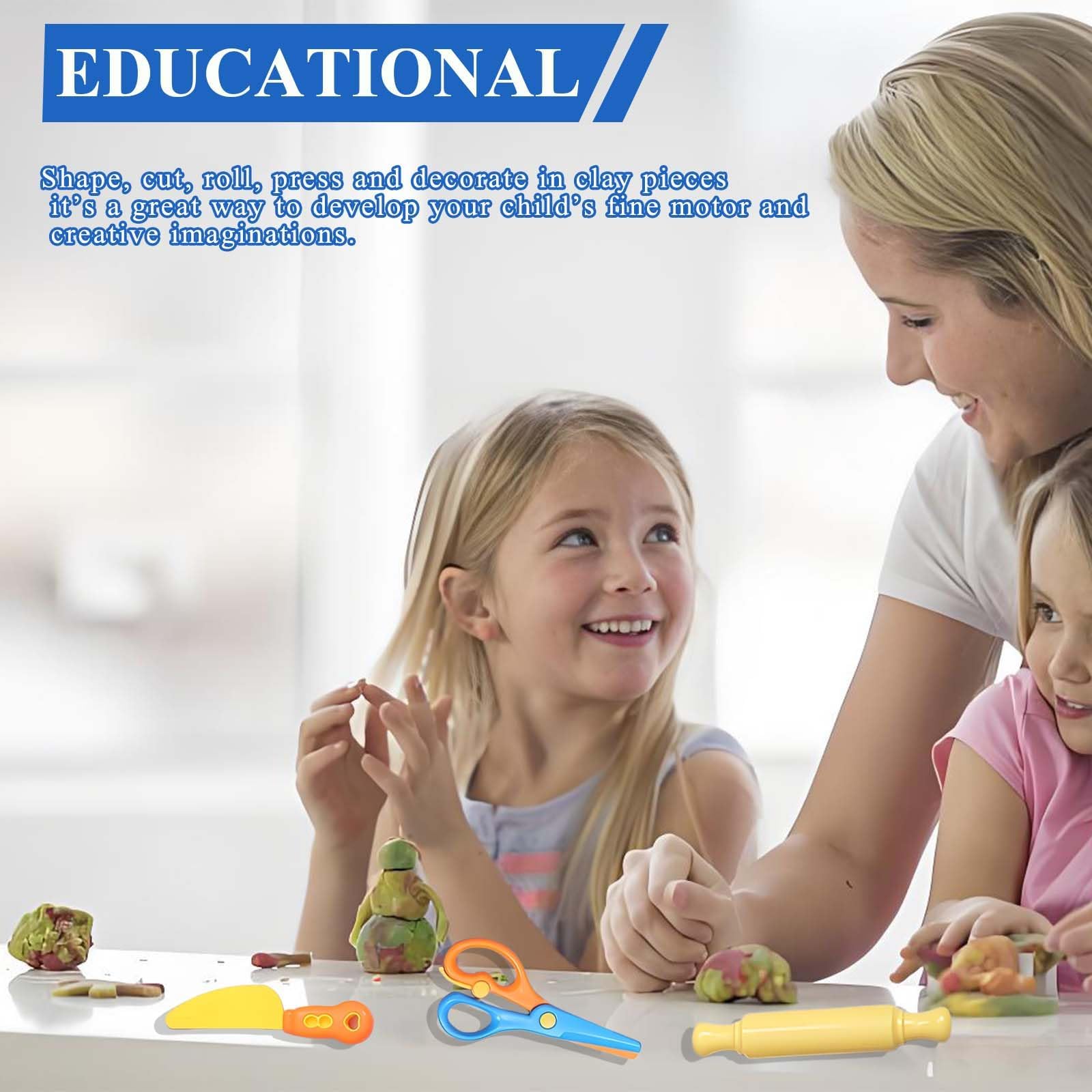 43 PCS Playdough Accessories, Playdough Set Play Dough Tools and Cutters Play Dough Sets for Kids 4-5 DIY Clay Dough Modelling Tools Set Rollers for Kids Creative Fun and Learning - Image 4