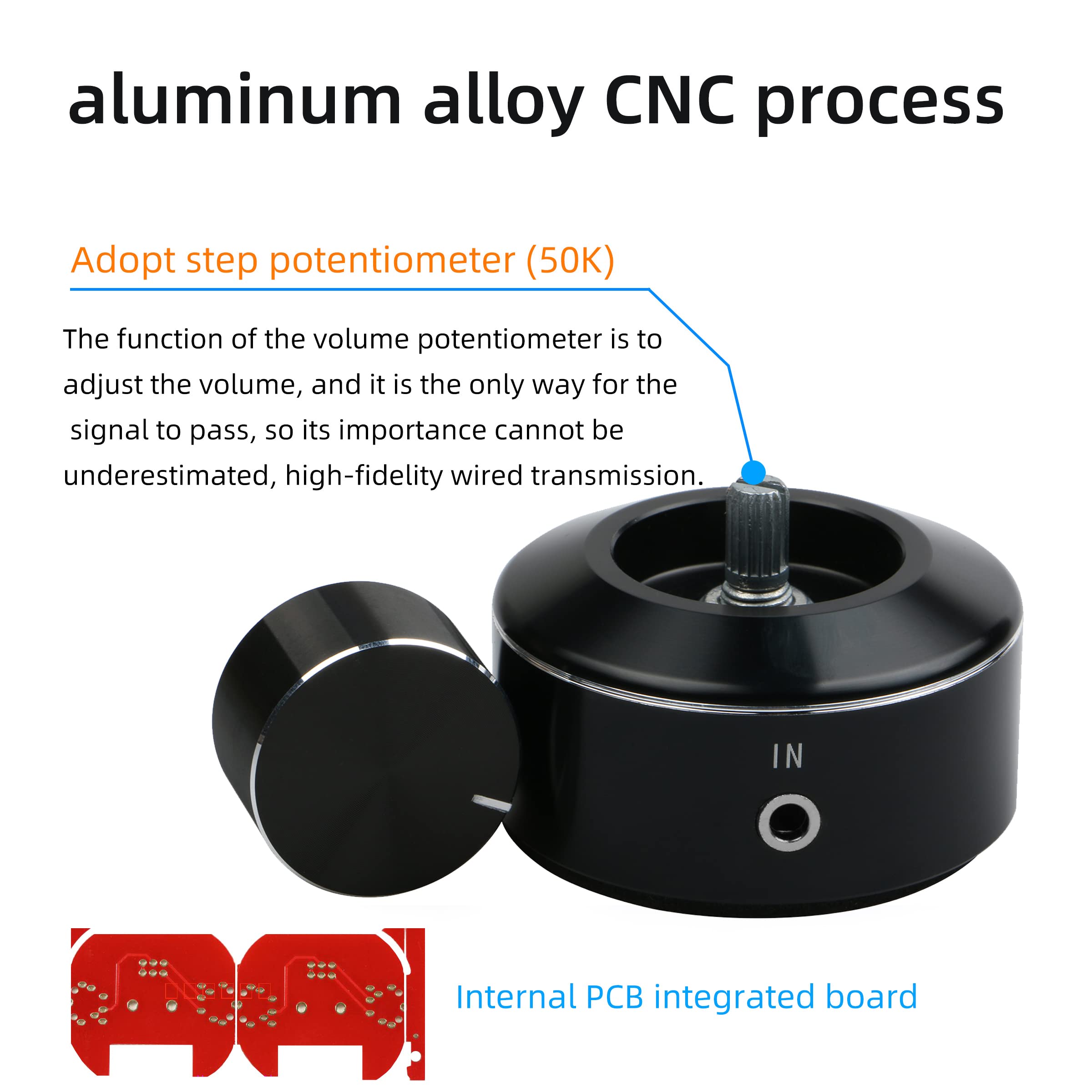 Mini Controllo del Volume, Amplificatore HiFi da 3,5 mm, Mini Volume Control Knob, Regolatore Audio per PC Cellulare Altoparlante