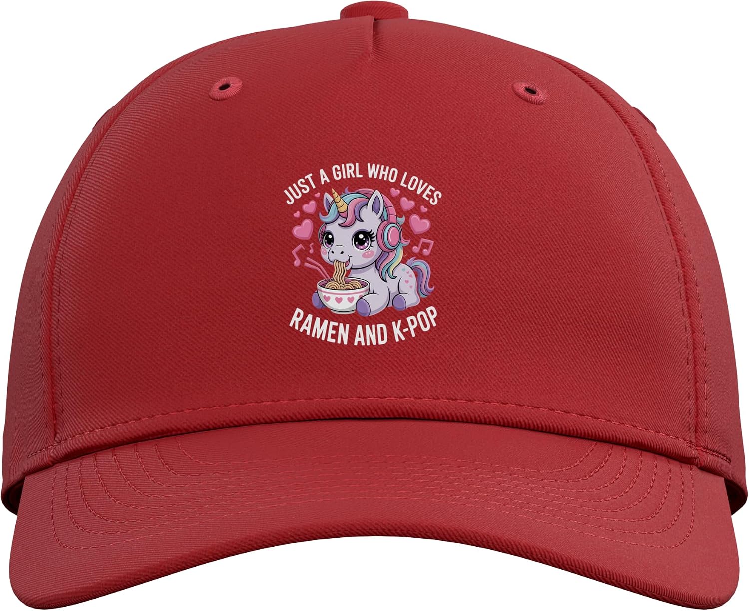Just A Girl Who Loves Ramen and K-Pop Girl K Pop Kpop Adjustable Baseball Hat image 2
