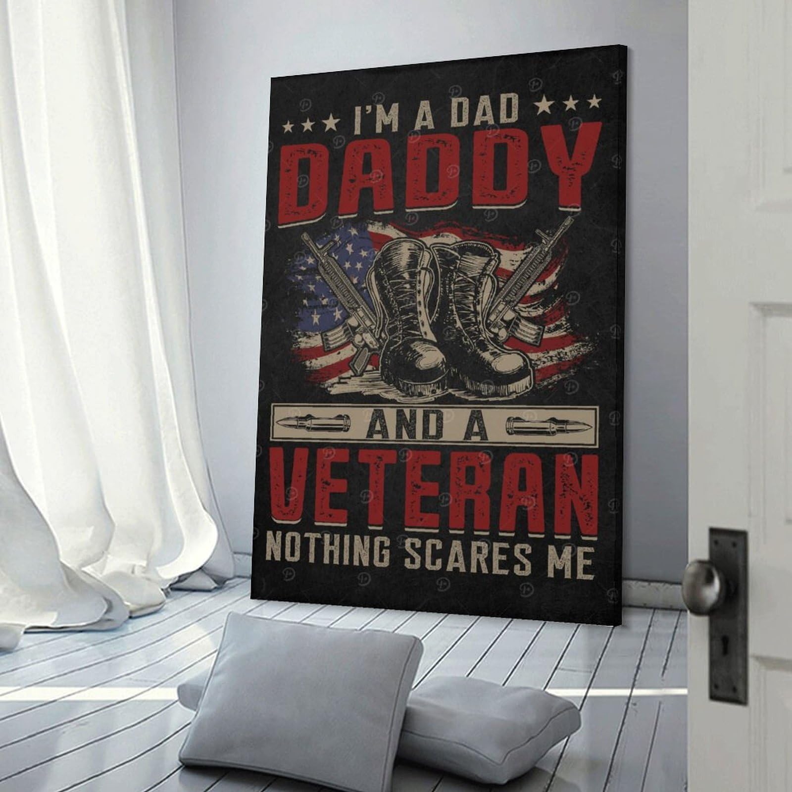 Junmoney Veteran Military Quote Canvas Wall Picture 20x30inch(50x75cm), for Entryway, Lounge Links Or Small Walls, Decorative Canvas Styling for Entry Areas