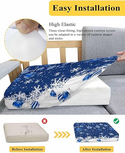 Miniatura 5 de Christmas Balls Stretch Couch Sofa Cushion Covers,Sectional/Individual/L/T Shape Sofa Couch Slipcover Furniture Slip Cover Protector with Elastic