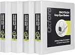 Oxford 3 Ring Binders, 0.5 inch ONE-Touch Easy Open D Rings, Durable Binders for School and Office, View Binder Covers, Xtralife Hinge, Non-Stick, PVC-Free, White, Holds 125 Sheets, 6 PK (79902)