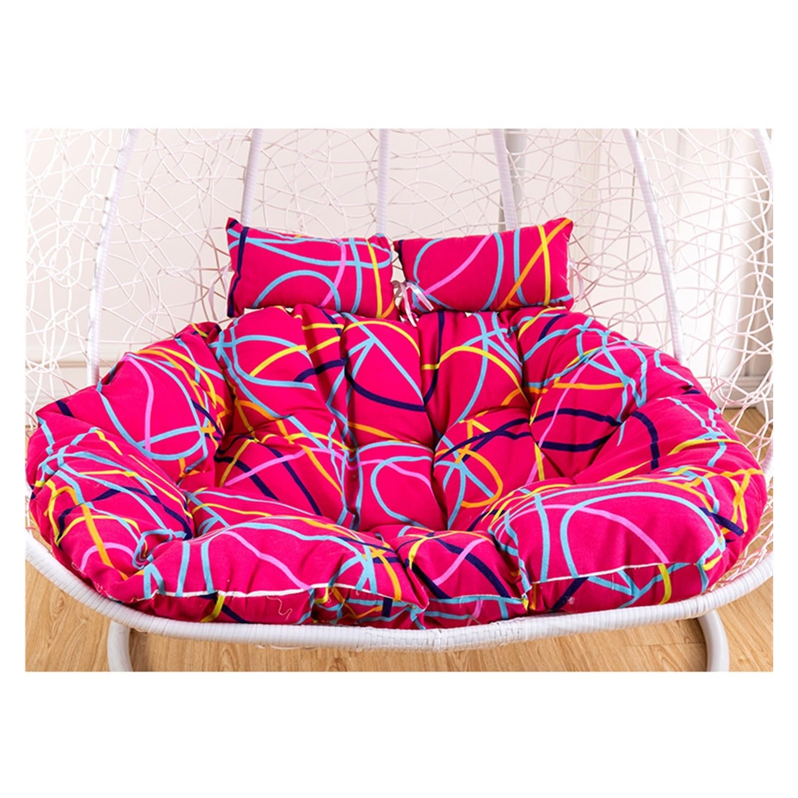 Meiiron Double Egg Chair Cushion Outdoor, Double Hanging Wicker Rattan Egg Swing Cushion Replacement, 2 Person Hanging Egg Hammock Chair Seat Cushion(Color 11)