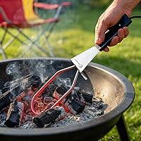 Vista 7 de Encendedor Eléctrico de Carbón de 600W con Luz Indicadora de Alimentación para Parrilla BBQ, Ahumador, Chimenea, Hogar de Fuego, Estufa - Enciende