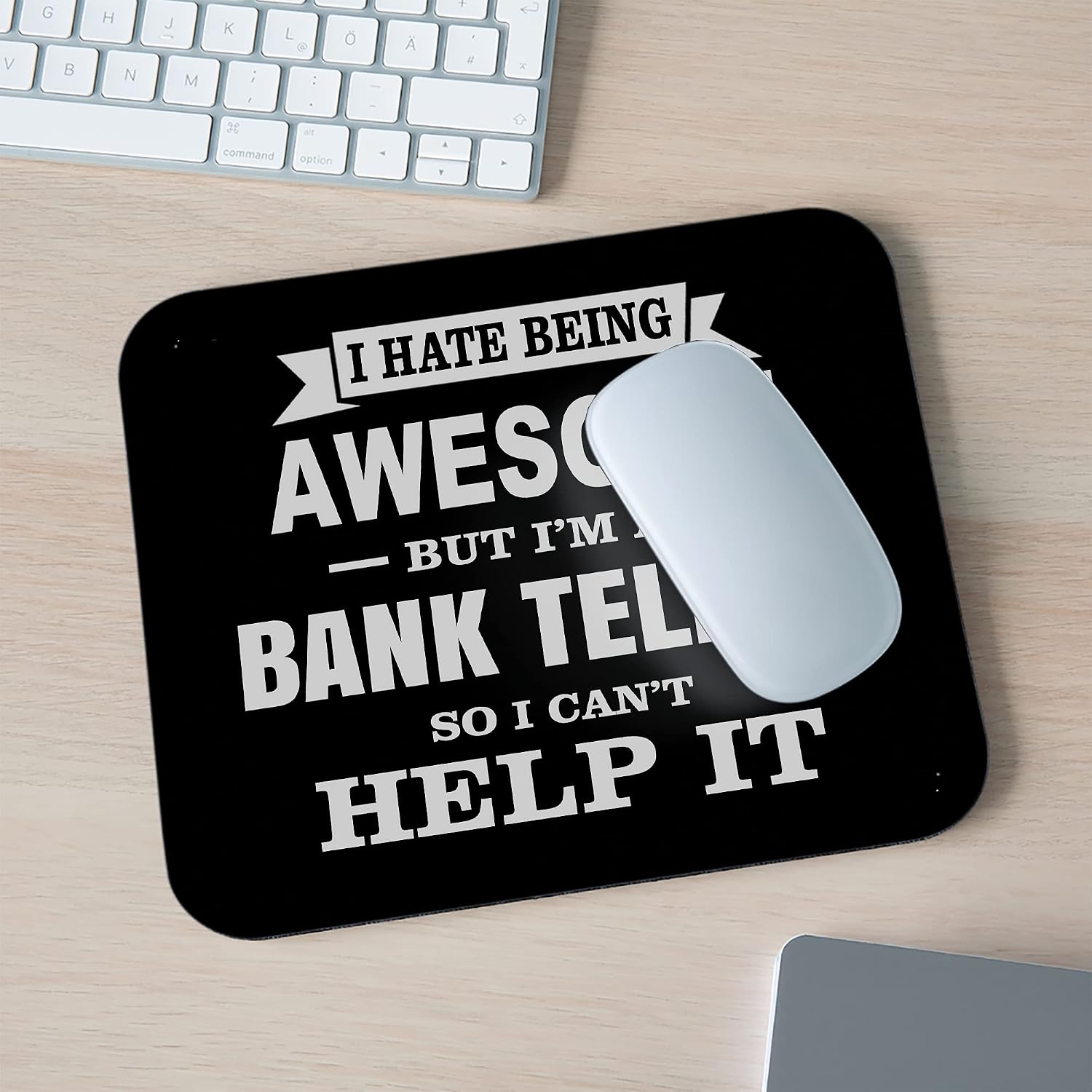 Bank Teller Office Mousepad - Awesome Like Bank Teller Black Mousemat - 9 Inch Mouse pad image 2