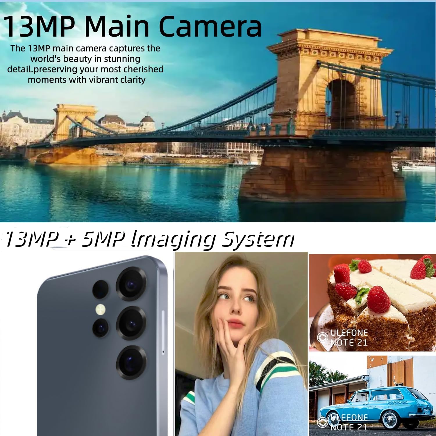Foxion Android Smartphone, 6.56 Inch 90Hz Display, 8GB RAM 64GB Storage, 4000mAh Battery, Octa-Core, Face ID, 4G Dual SIM, Unlocked (Black-2)