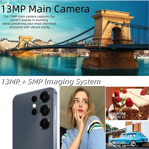 Miniatura 2 de Teléfono móvil desbloqueado Sim desbloqueado gratuito, teléfono inteligente Android 14 Go, pantalla HD de 6.56 pulgadas, 8 (4+4) GB +64 GB1 TB, 4000