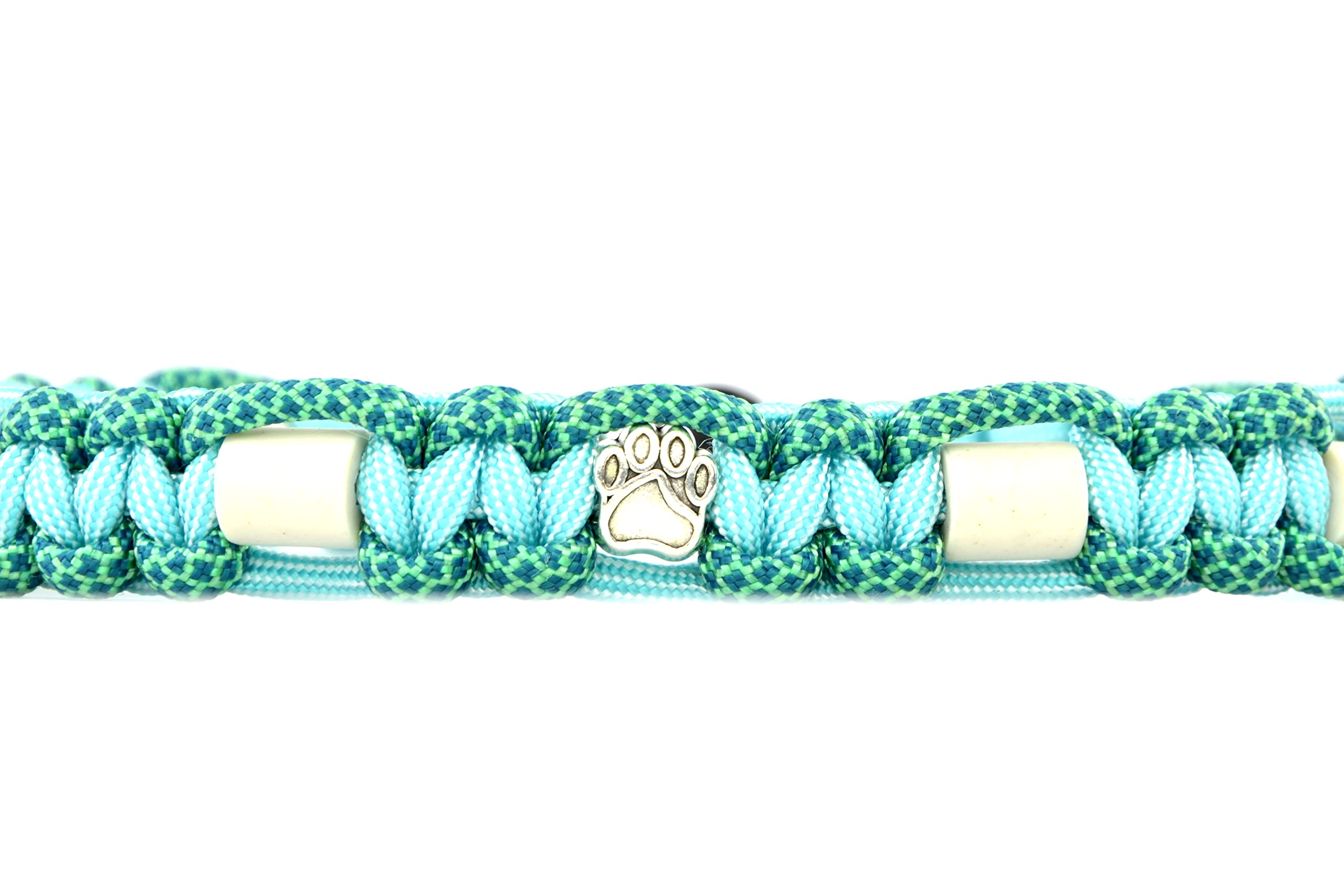 Collar para perro de cerámica EM, orgánico, natural, para pulgas, gato, perro, collar para joyas, collar de paracord (61-70 cm, menta)