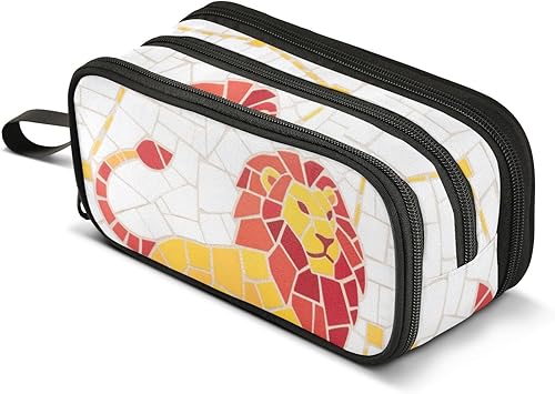 Miniatura 8 de Bolsa de lápices de nylon de la escuela de la fuente Leo estilo amarillo blanco alta capacidad cajas de lápices papelería bolsa para la universidad