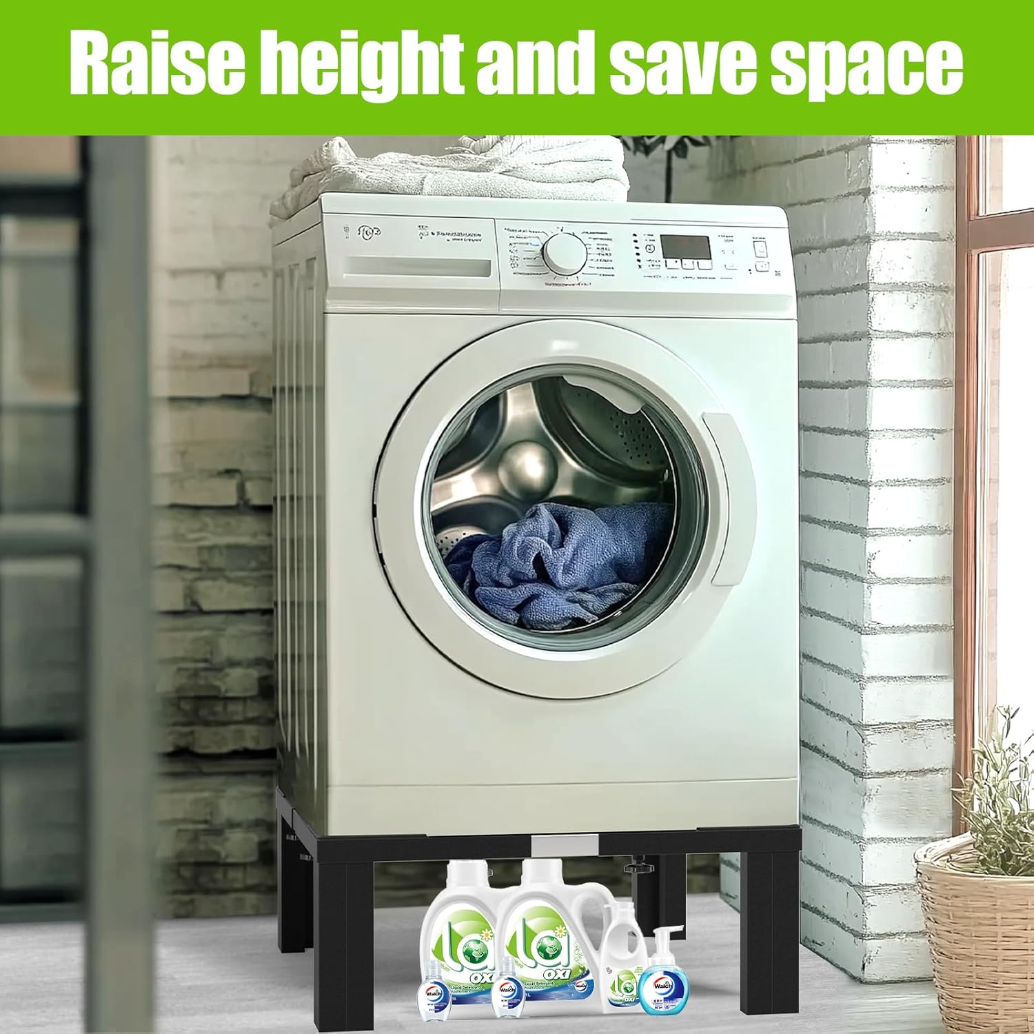 Elevated Laundry Machine Stand for Space-Saving