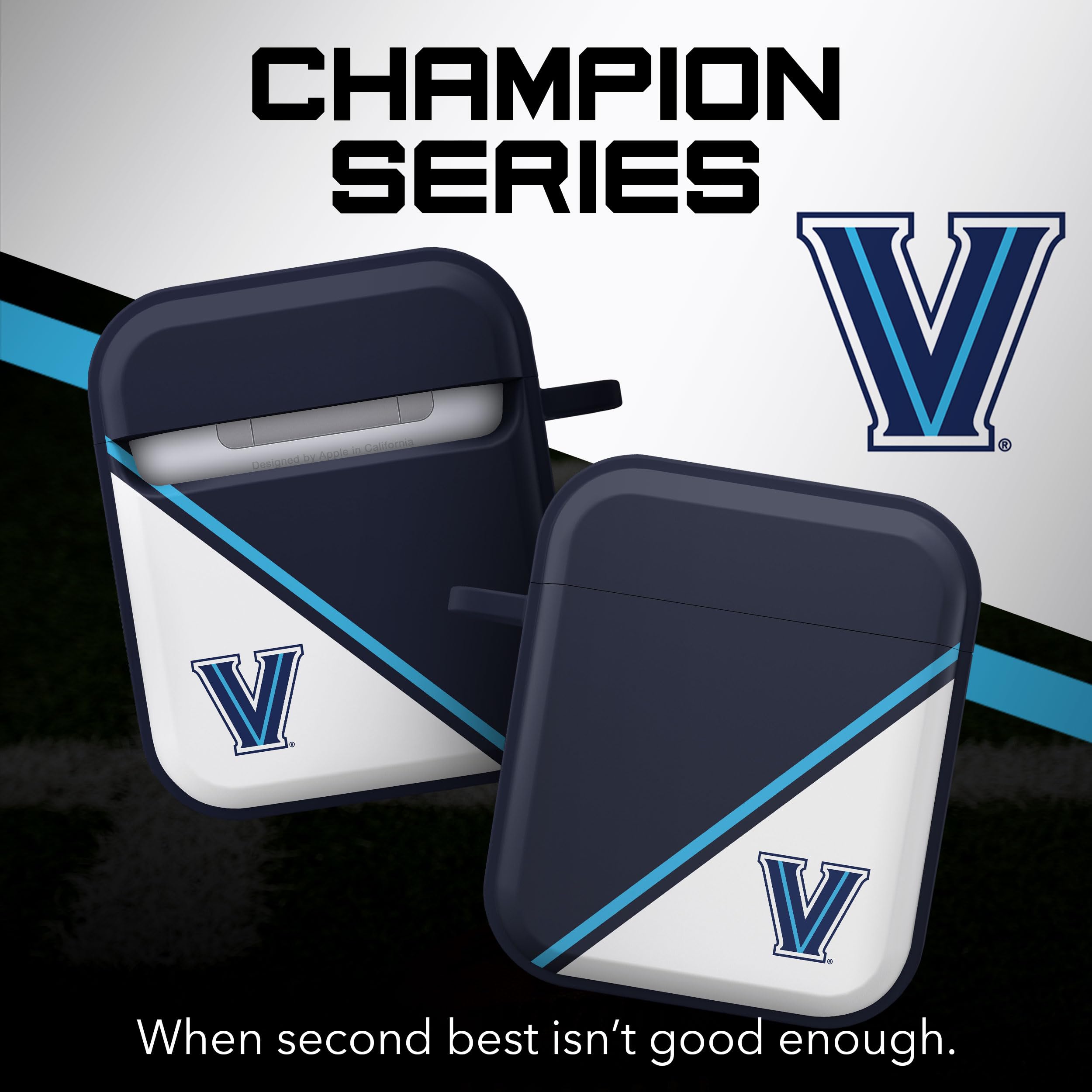 Affinity Bands Villanova Wildcats Champion Series HDX Case Cover Compatible with Apple AirPods Generations 1 & 2