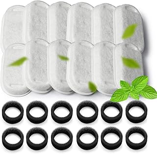 Cat Water Fountain Filters,Cat Fountain Replacement Filters for Stainless Steel 67oz/2L Adjustable Water Flow Pet Water Fountain,Dog Water Fountain (12+12 Pack)