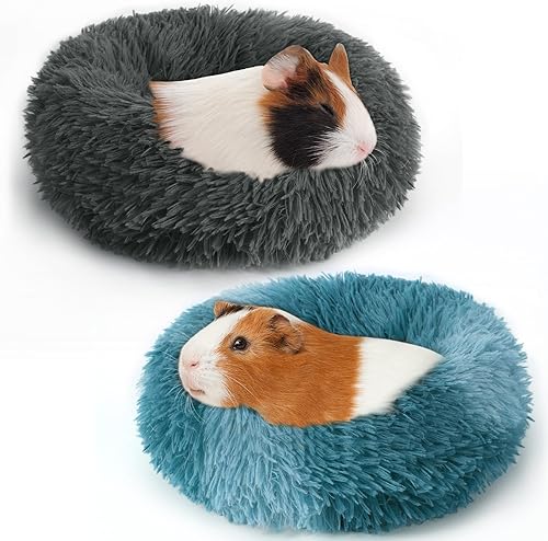 2 camas para conejillos de indias, camas para hámster, camas de conejillo de indias de invierno gruesas y cálidas para conejos enanos, chinchillas,
