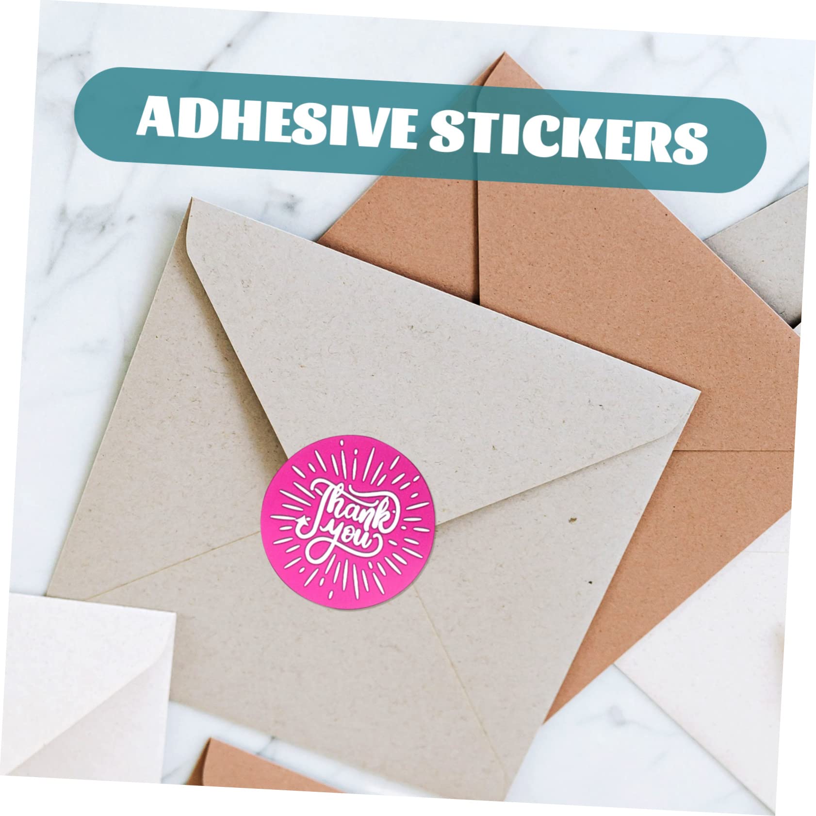SHINEOFI 5rotoli Etichette Adesive Ringraziamento Per Confezioni Stickers Decorativi Per Chiusura Buste Feste e Occasione Speciali Confezione
