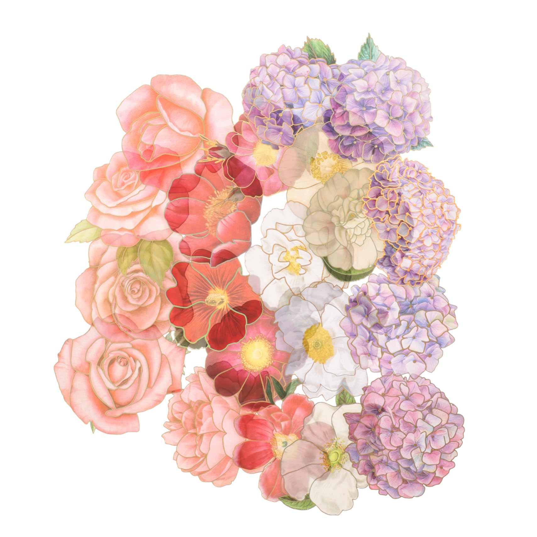 200 Feuilles autocollants floraux postite pour livre gommettes livre décalcomanies de scrapbooking stickers muraux fleurs décor végétal etiquette autocollante autocollant de fleur