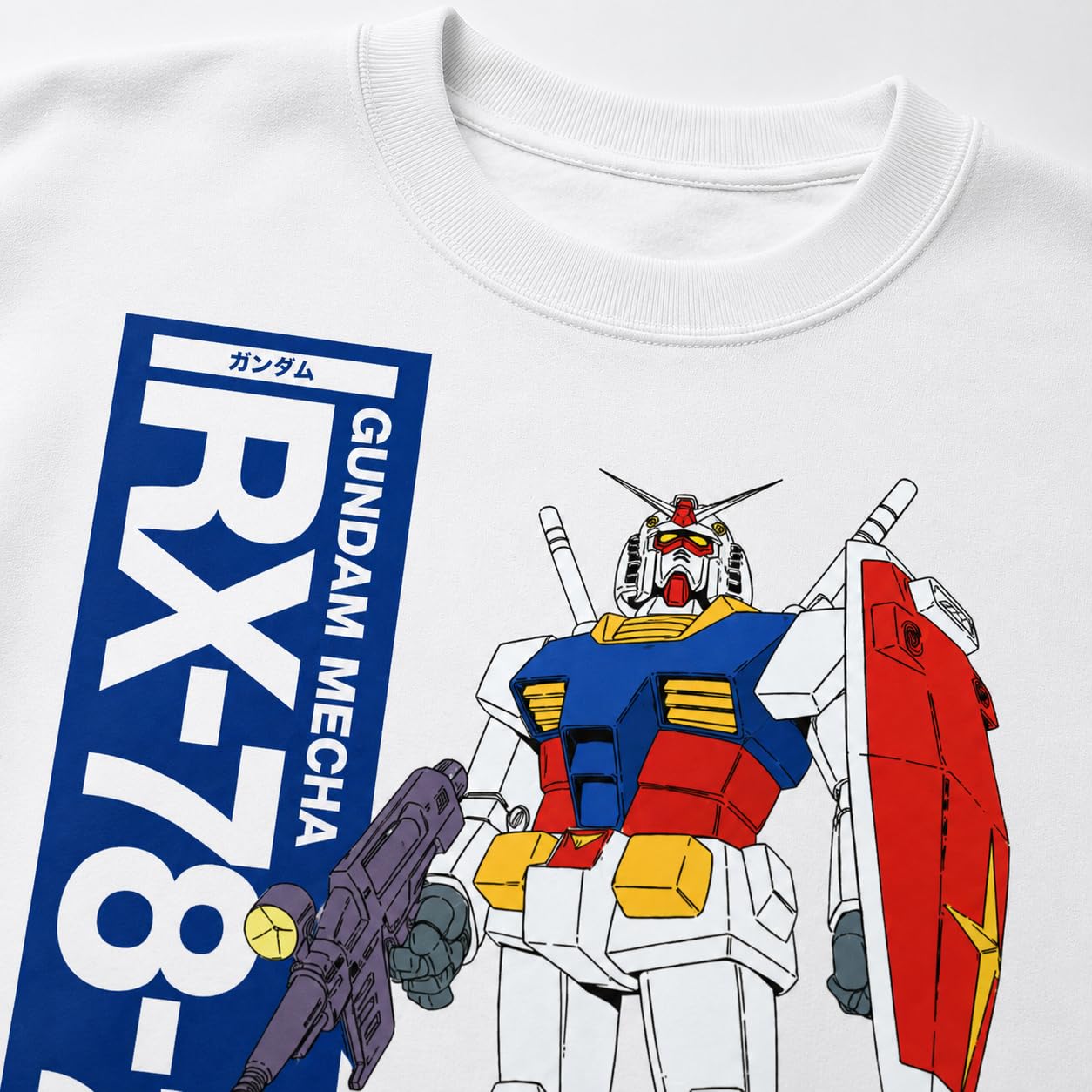 Felpa Gundam RX-78-2 Bianca Girocollo Mecha Stile Giapponese
