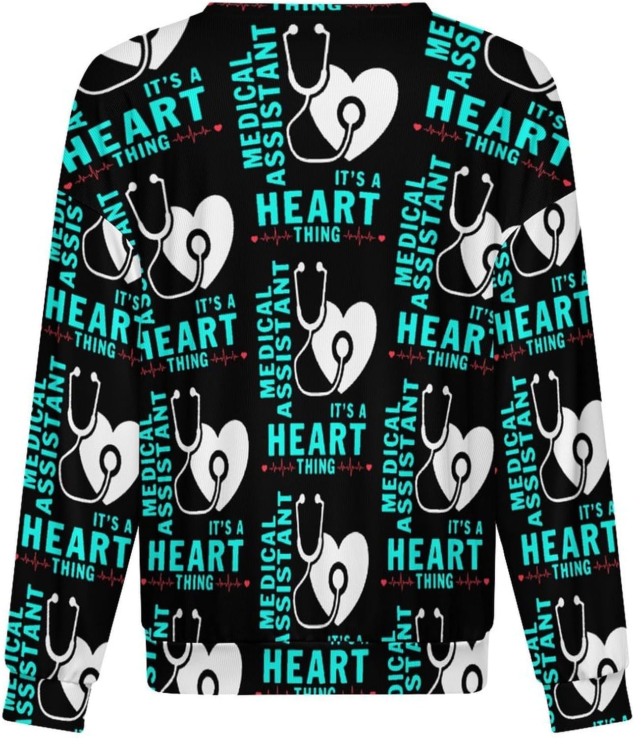 Medical Assistant Heart Men's Sweatshirt Crewneck Pullover Long Sleeve T Shirts Top