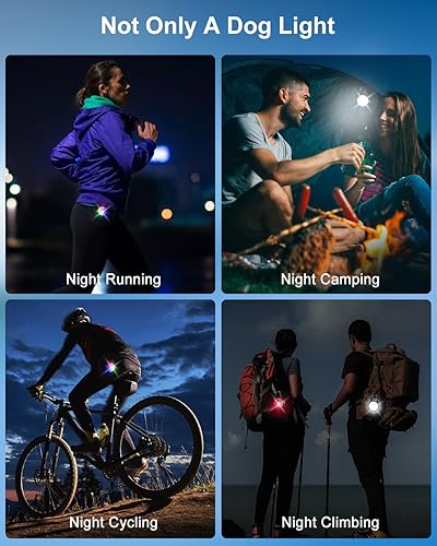 Miniatura 7 de DAAMENT Luces para perros para caminar por la noche, paquete de 2 unidades de 4 modos de luz para collar de perro, luz recargable para caminar con