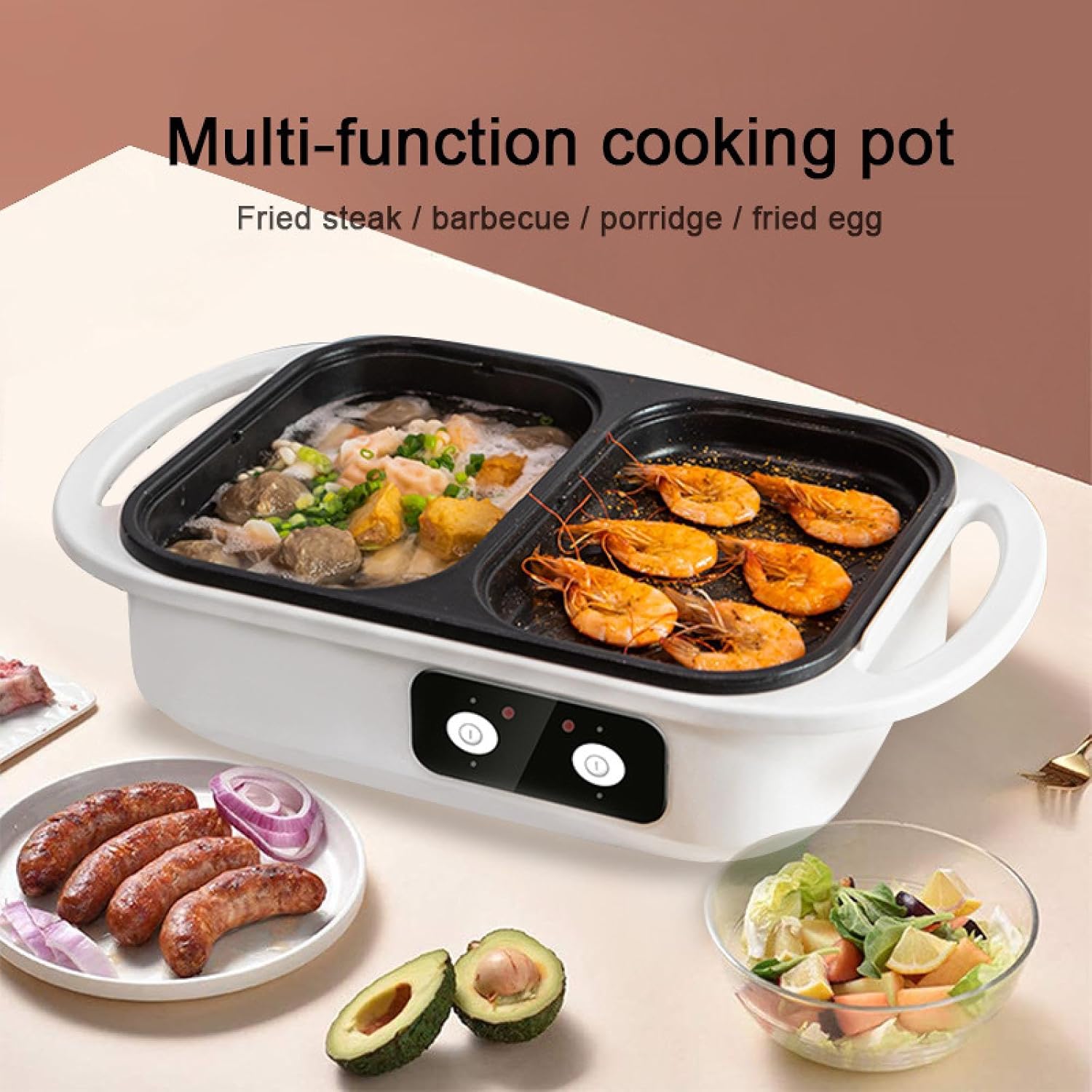 Household electric hot pot, multi-function electric hot pot, double electric cooker, electric stir-frying, electric cooking, electric oven, cooking pot