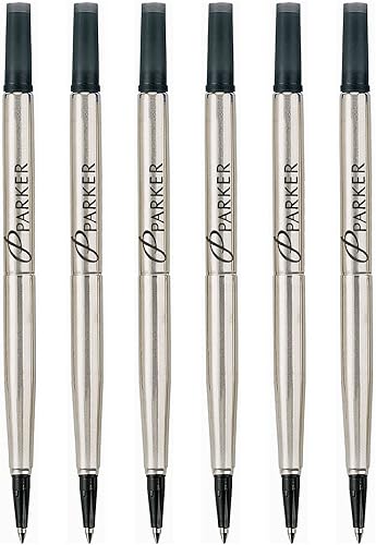 Parker Quink Ink RollerBall Fine Point Black Ink Refill 6 Refills 3021331