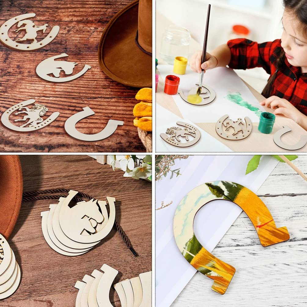Unfinished Wood Horseshoe Shape Craft Up To 46" DIY 24" / 1/4