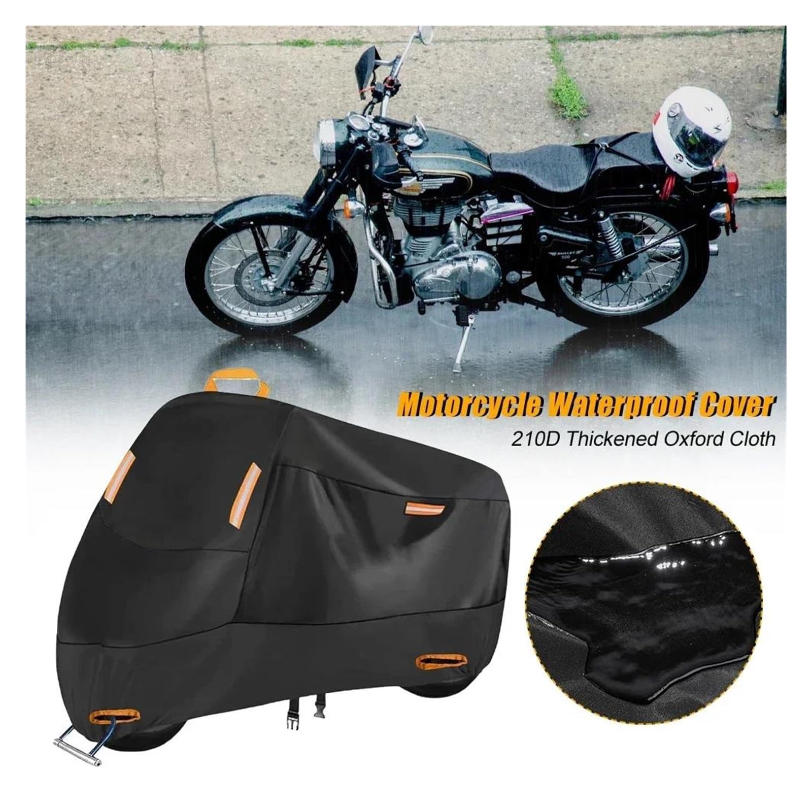 Pokrowiec Na Motocykl Wodoodporny Ochrona Zewnętrzna Przed Kurzem I Zanieczyszczeniami 210D Gruby Oxford M-XXXXL(XXL 211-220cm)